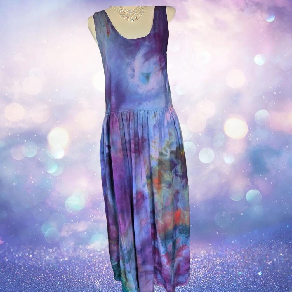 Hand-Dyed 100% Cotton Jersey Maxi Dress. Assorted